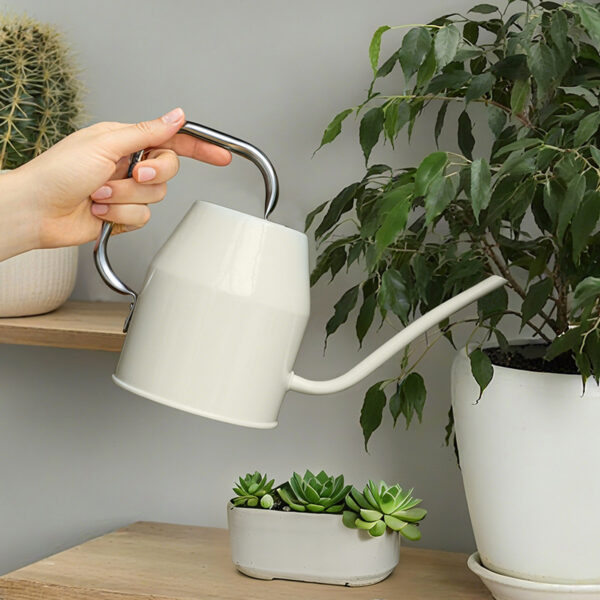 1.2 L Cream Watering Can for Indoor and Garden Plants