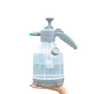 Gray Manual Pressure Garden Sprayer with Teal Nozzle